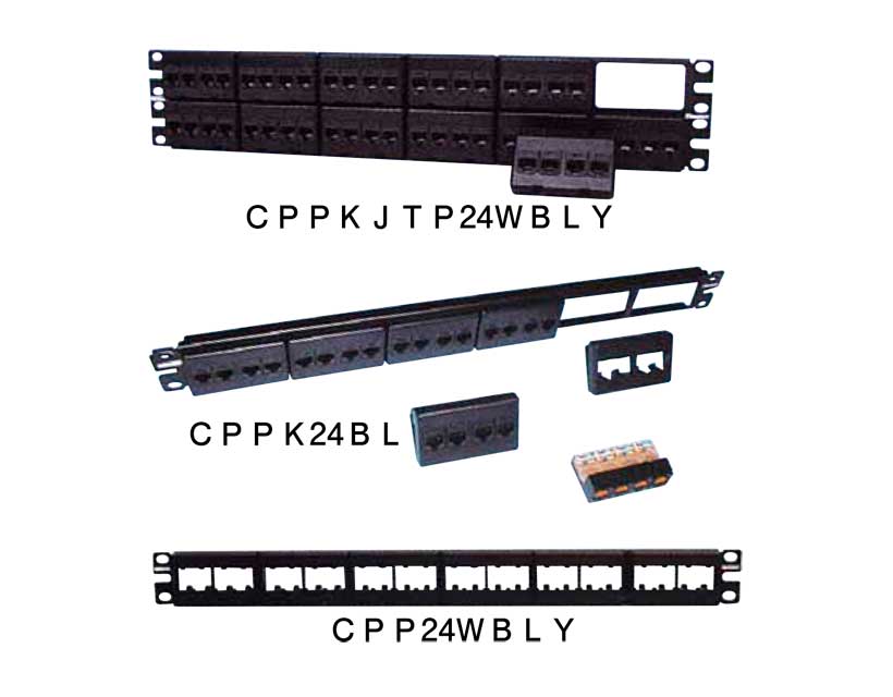 パンドウイット カテゴリ６Ａモジュラーパッチパネルキット ４ポートフェースプレートタイプ ２４ポート １Ｕ ＣＰＰＫＬ６ＡＴＧ２４ＷＢＬ CPPKL6ATG24WBL - 2
